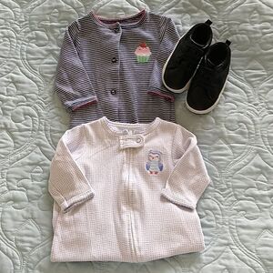 Baby boys footed sleepers & boots